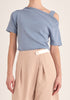 Paisie Contrasting Wide Leg Trousers in Beige Close Up